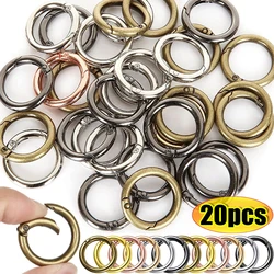 10/20pcs Metal O Ring Keyring Spring Buckles DIY Jewelry Openable Round Carabiner Keychain Clasp Bag Clips Snap Hook 20mm-33mm