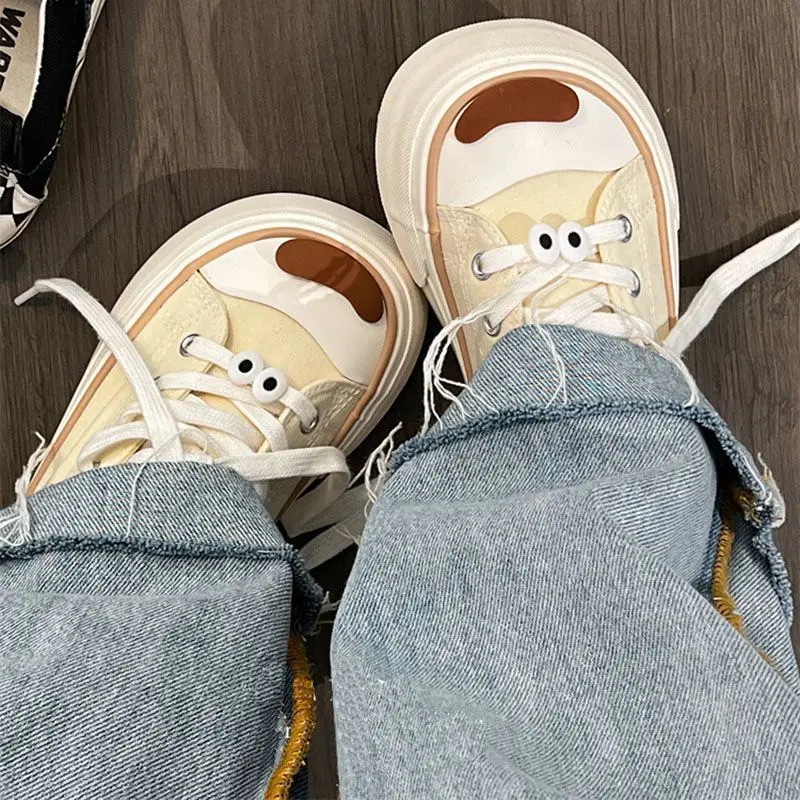 Kawaii Women Vulcanize Shoes Platform Sneakers Femme Spring Summer Sports Tennis Female Casual Cute Flat Vintage Footwear