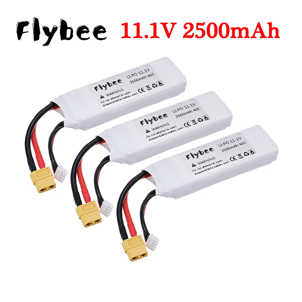 3pcs/lot 11.1V 2500mAh Lipo Upgrade Batterry For RC Quodcopter off-road racing Spare Parts 3S 11.1 V Lion Power RC Drone Battery