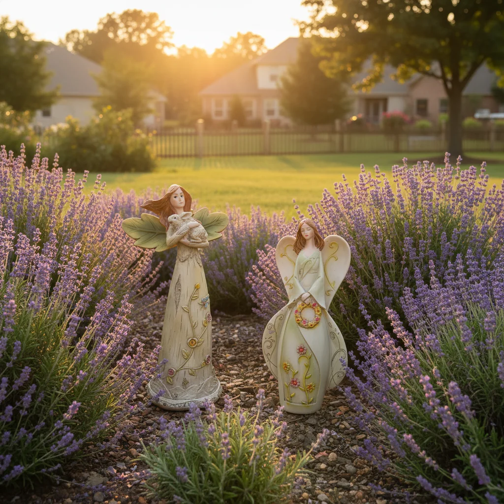 Garland Angel Girl Figurine Resin Craft Sculpture Ornament for Living Room Bedroom Entrance Desktop Home Decoration Statue Gifts