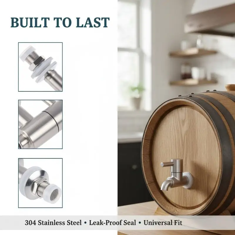 1 Set Water Dispenser Switch Tap Leakproof Beer Faucet Cask Valve Switch Stainless Steel Special Juice Faucet Valve
