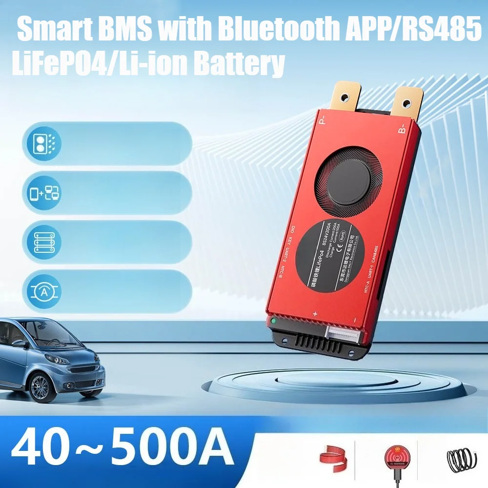 

3S 3,7 В Smart BMS с приложением Bluetooth/RS485 LiFePO4/литий-ионная плата защиты аккумулятора для солнечного/электрического велосипеда, светодиодный дисплей SOC DIY Powerwall
