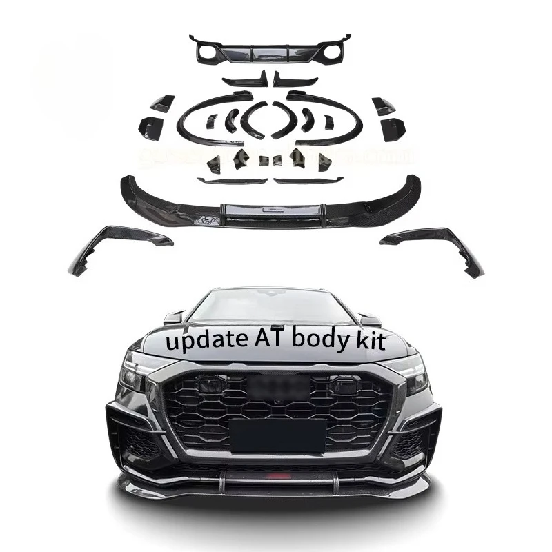 For  Q8 Body Kit Upgrade to at Style Front Lip Bumper Grilles Rear Diffuser Side Skirts Roof Wing RSQ8