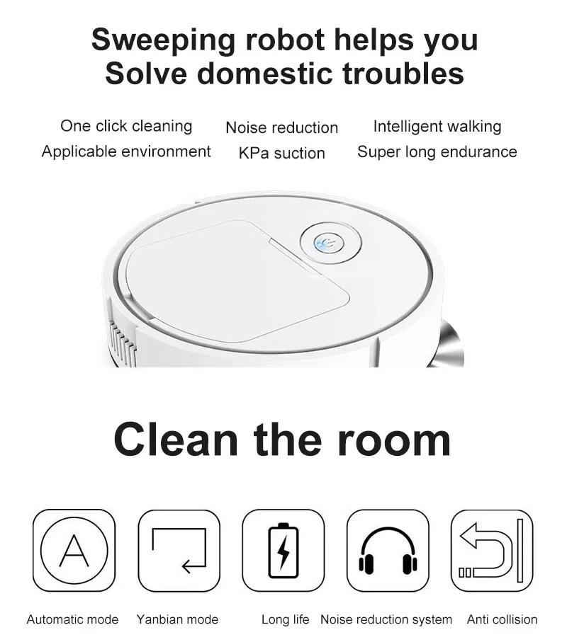 Smart Robot Vacuum Cleaner USB Charging Wireless Sweeping Suction Floor Machine Appliances For Home Vacuum Cleaner Robot