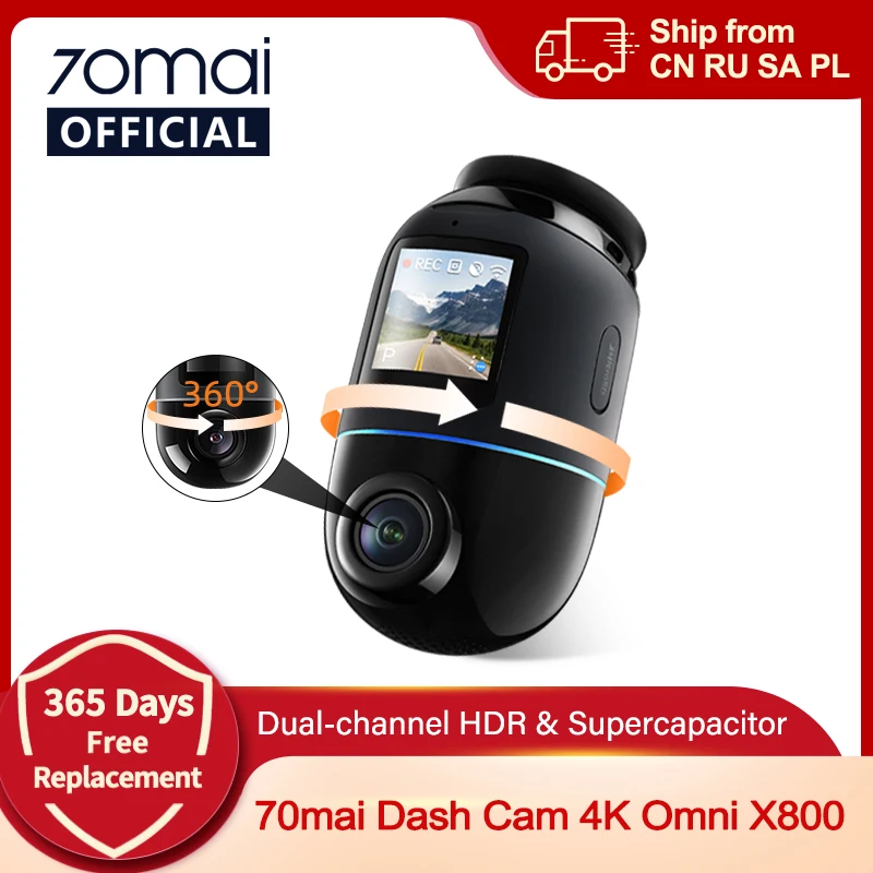 70mai 4K Dash Cam X800-2 with 4G UP04