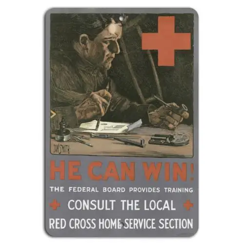 He Can Win! Empower with Red Cross Training-Aluminum-tin sign