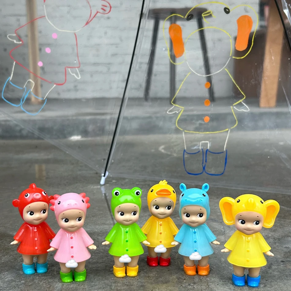 

Мини-фигурка Sonny Angel I Love Rainy Day, серия игрушек для девочек, загадочная коробка, лягушка, утка, золотая рыбка, бегемот, слепая коробка, подарок