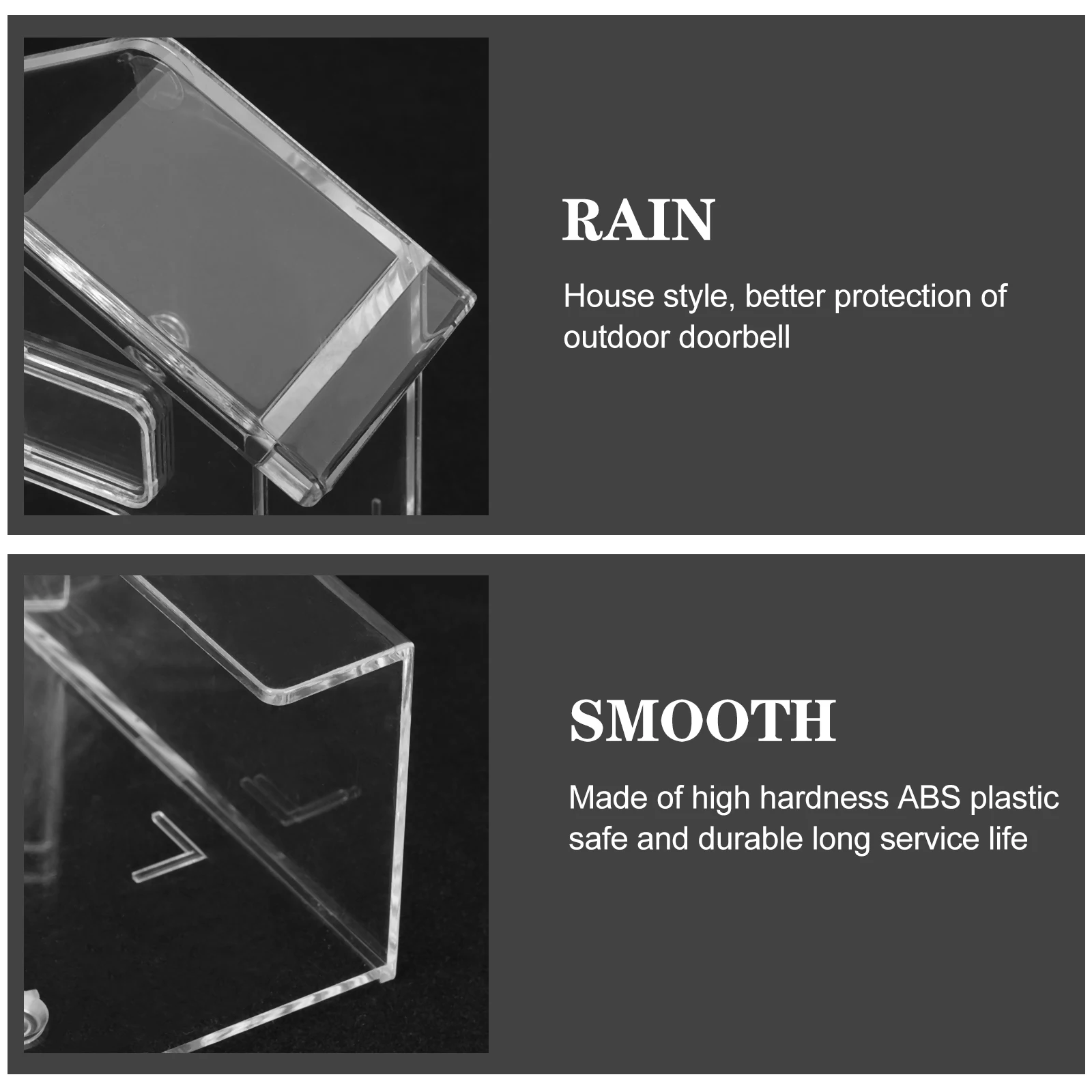 2pcs Waterproof Shield Transparent Outdoor Protector Weatherproof Box Rainproof Cover Wireless Doorbell Chime Doorbell Cover