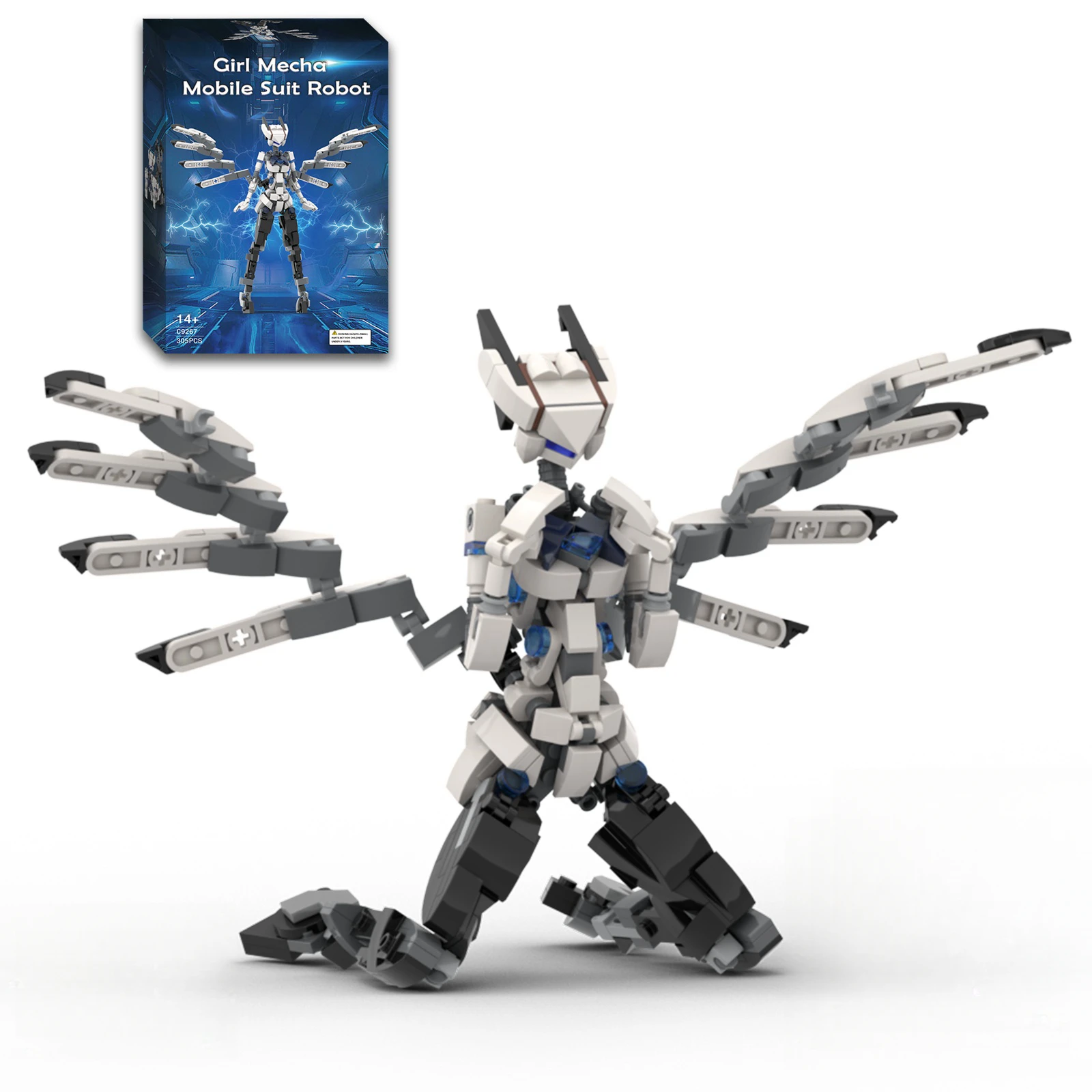 

Creative machine female series building block toys angel mecha,humanoid desktop Bricks Toy For Children Birthday gift model