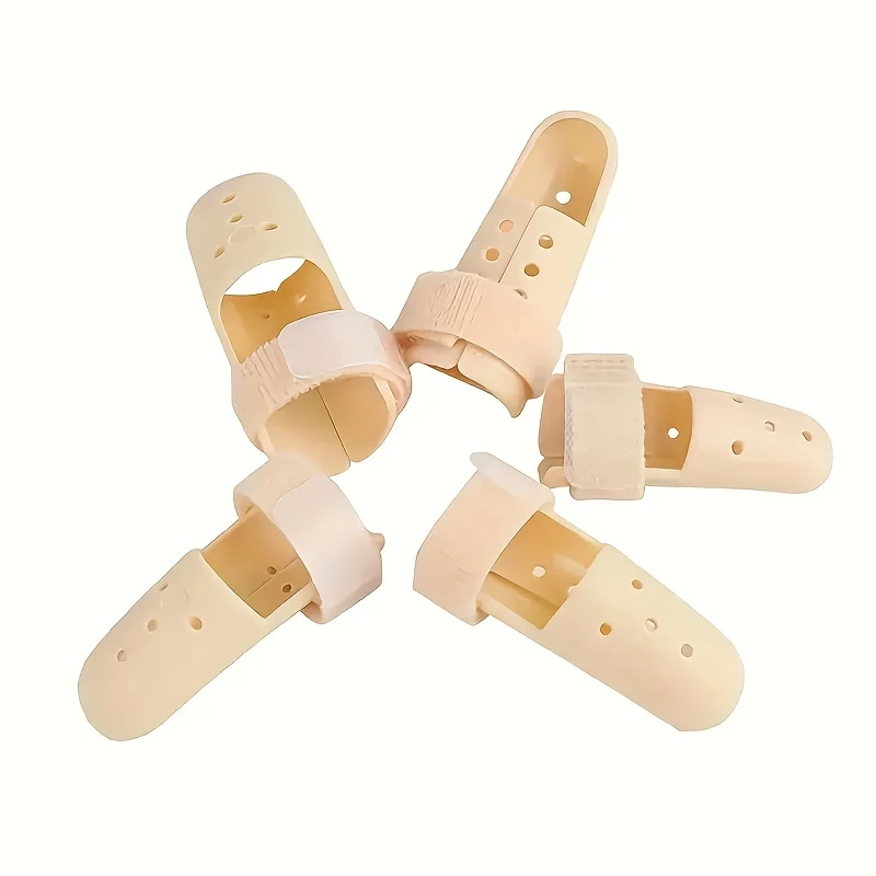 5-pcs Adjustable Finger Splint for Men and Women - Durable PE Material, Injury Support and Sports Protection, Breathable Design