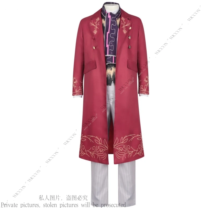 Chocolate Factory Willy Cosplay Costume Charlie Uniform Masquerade Woman Man Shirt Vest Pants Scarf Coat Hat Halloween Party