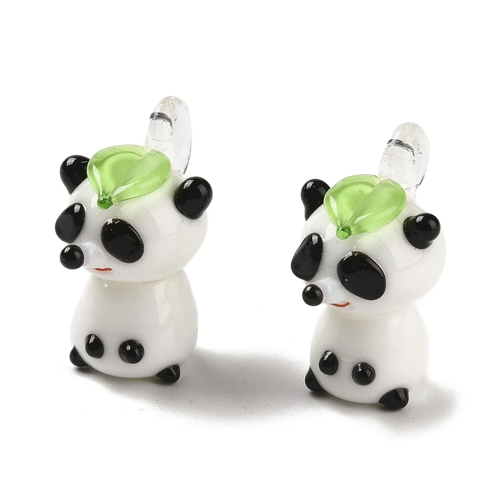 

10Pcs Handmade Lampwork Animals Pendants Panda Cattle Tiger Rabbit Charms for DIY Bracelet Necklace Earring Jewelry Making