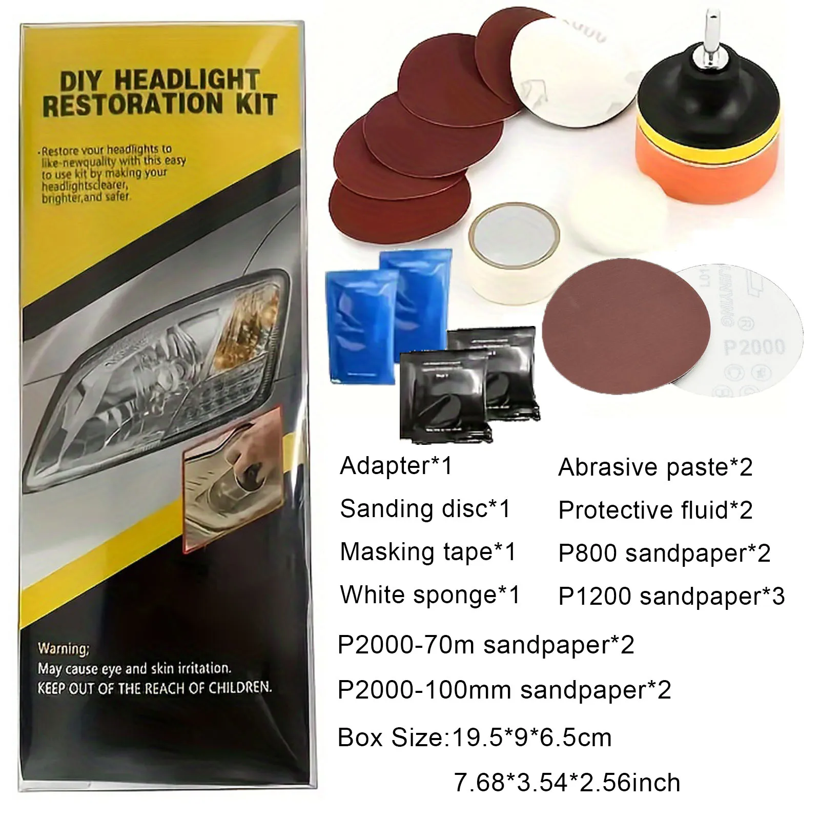Car Headlight Restoration Set Car Headlight Yellowing Repair Car Tail Light Aging Waxing Repair Tool Headlight Polishing To New image 6