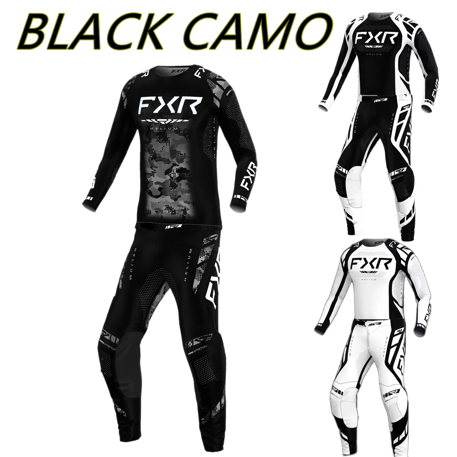 

Helium 2026 FH Black Camo Mx Jersey And Pant Motorcycle Suit Enduro Suit Off Road Motocross Jersey and Pant Dirt Bike Kit