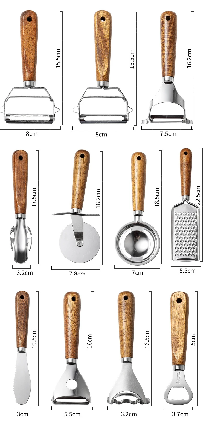 أدوات المطبخ الصلب اليدوية أدوات الطبخ المفيدة مقشرة الخضار فتاحة علب خافق البيض قطاعة البيتزا قطاعة الجبن