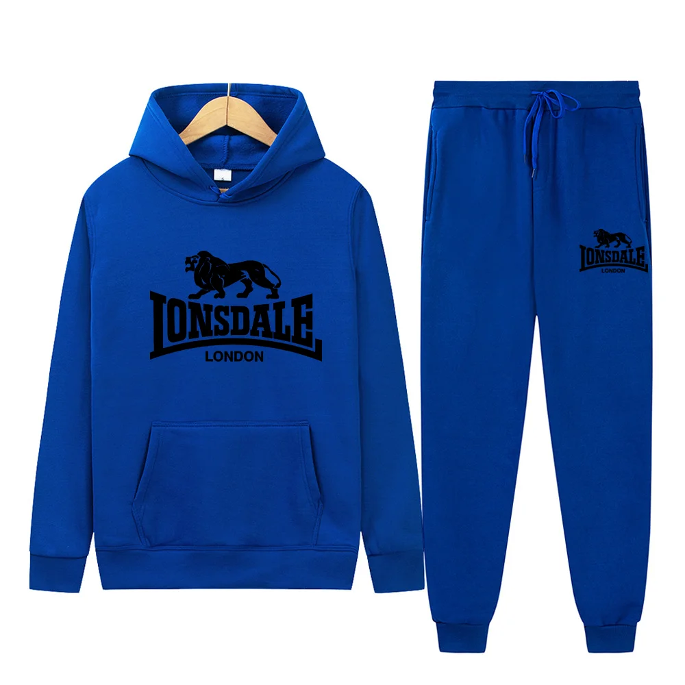 2024 LONSDALE set fashionable sports hoodie casual sportswear autumn and winter men\'s and women\'s sets