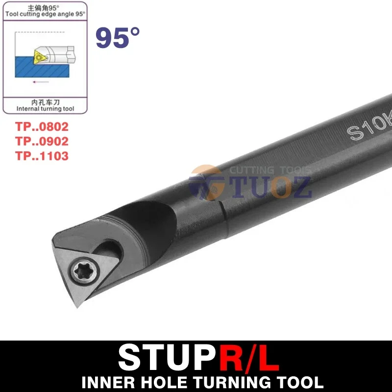 Tuoz-cnc Lathe Boring Bar Tool Holder Ferramenta de Torneamento Interno S10k S12m S16q S20r S25s Stupr11 Stupl11 95 ° 1025 mm Tpgh110304l