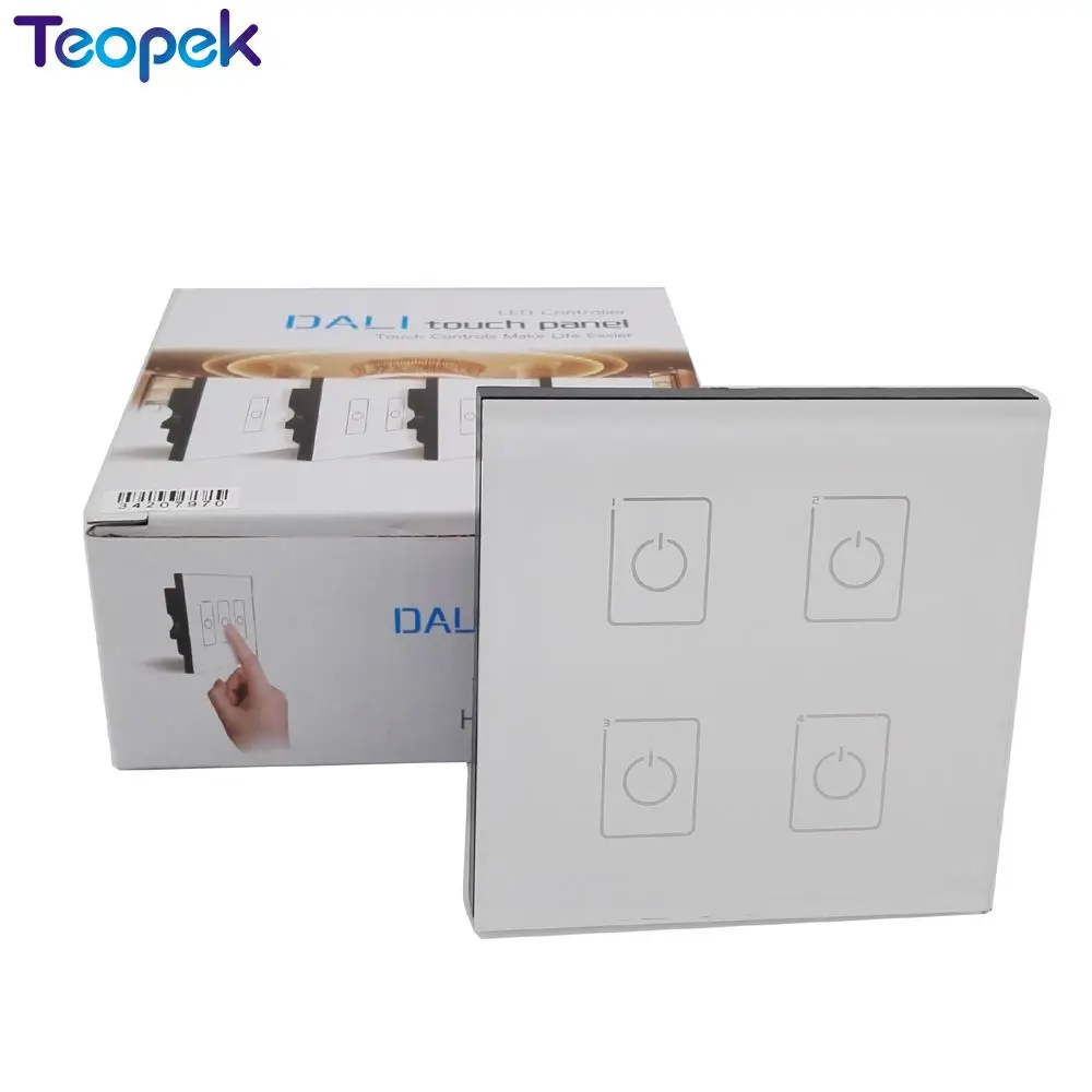 EDA1 EDA2 EDA3 EDA4 Wall Mount Touch Panel Control On/Off Switch Dimmer LED Controller LT-404-5A DALI CV Driver for LED Light