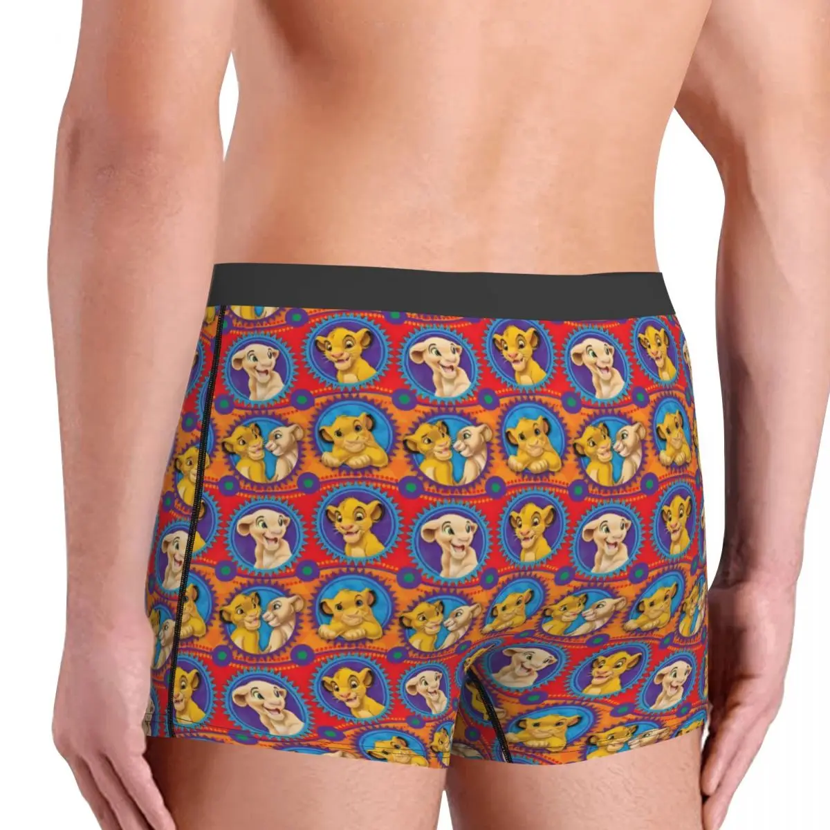 Novedad personalizada, Boxers de película del Rey León, pantalones cortos, bragas, calzoncillos masculinos, calzoncillos cómodos con patrón Retro Simba, ropa interior