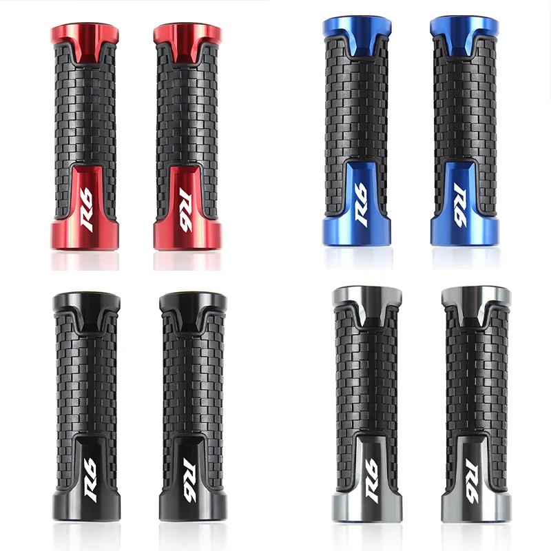 Motorcycle Non Slip Handlebar Grip Throttle CNC Aluminum Rubber Hand Bar Grips For Yamaha YZF R6 R6S Universal Accessories