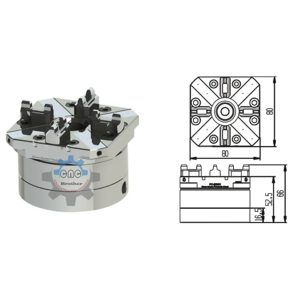 

Precision CNC Carving Chuck with Pneumatic 80mm Square Electrode Holder for EDM Spark Machines - ERWOA And 3R Interface