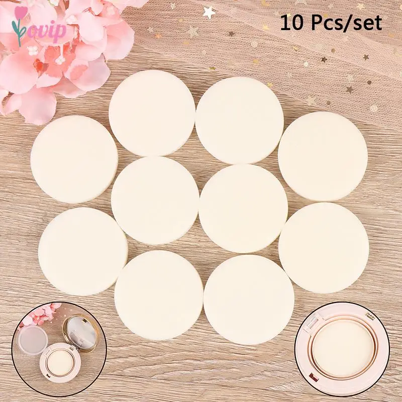 10pcs/lot Face Round Makeup Remover Tools Natural Sponge Cellulose Compress Cosmetic Puff Facial Washing Sponge Refill Tank