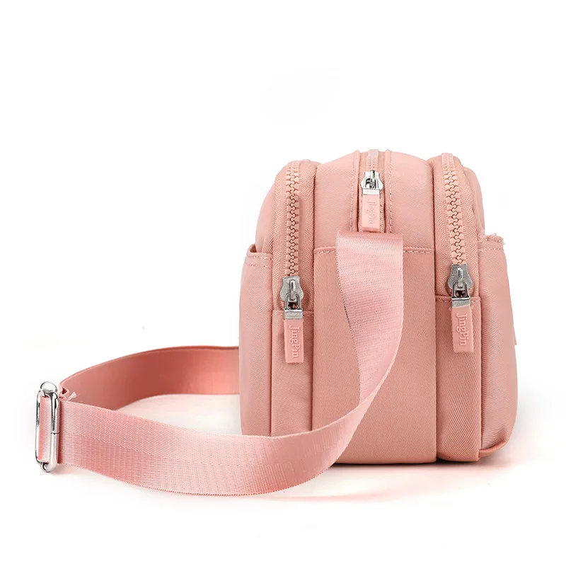 Bolsa de ombro quadrada pequena para mulheres, Bolsa de nylon simples, Leve para uso ao ar livre, Bolsa Crossbody Handheld