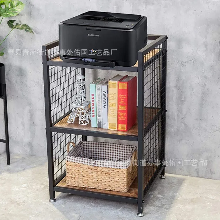 Wooden office floor storage rack small printer data storage rack study hall multi-functional storage rack