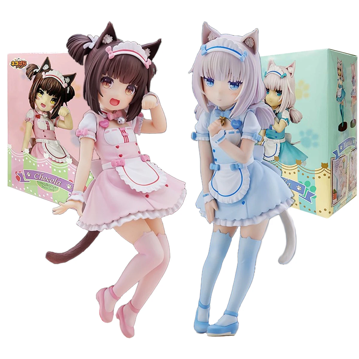 Figura de NEKOPARA de Anime de sirvienta de gato de 18CM, chocolates, vainilla, bonito modelo de estilo de gato, juguetes estáticos de PVC para niños, muñeca de regalo coleccionable