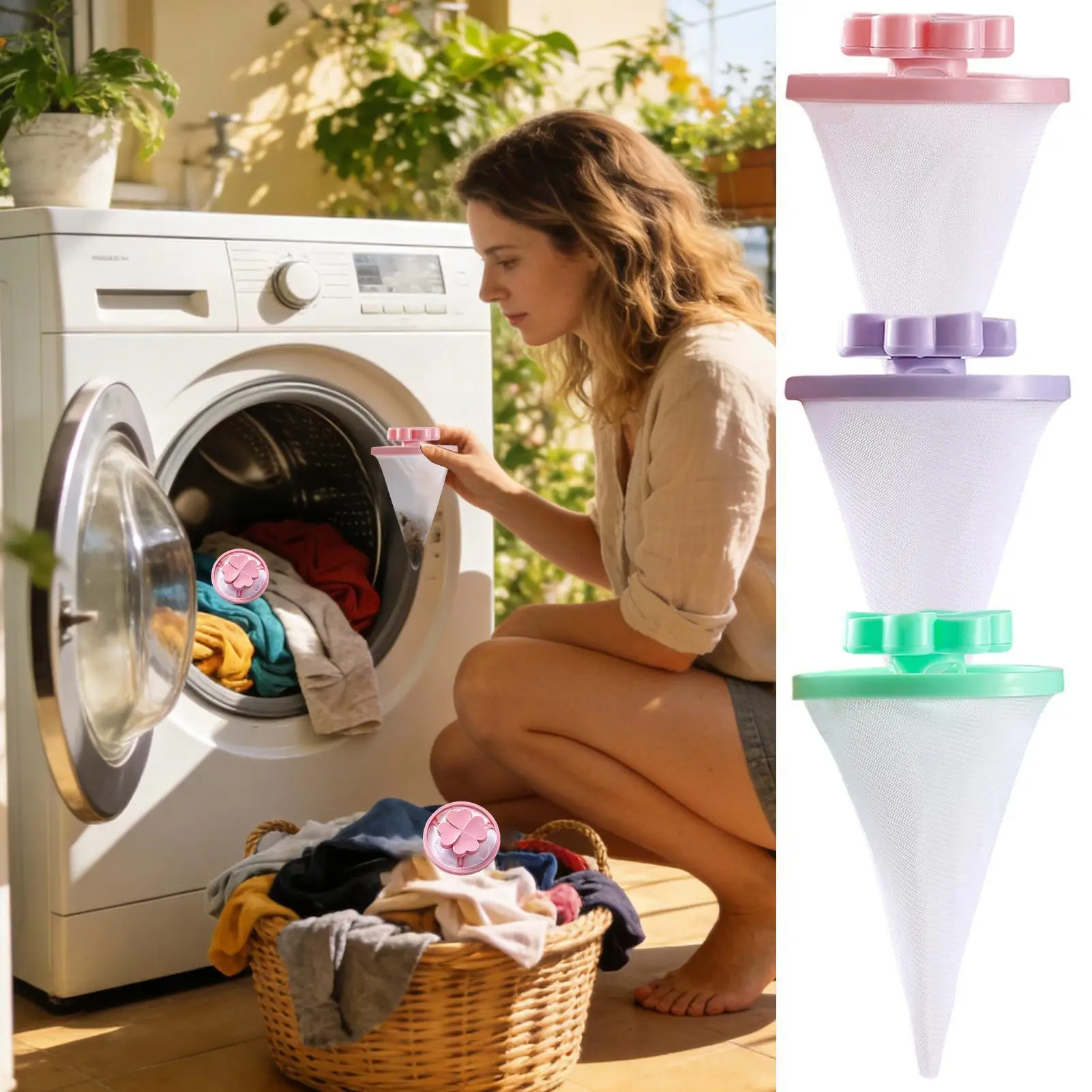 Dog Hair Remover For Laundry Floating Mesh Bag Lint Cleaner Collector Laundry Pet Hair Catcher For Clothes Fabric Couch Bedding