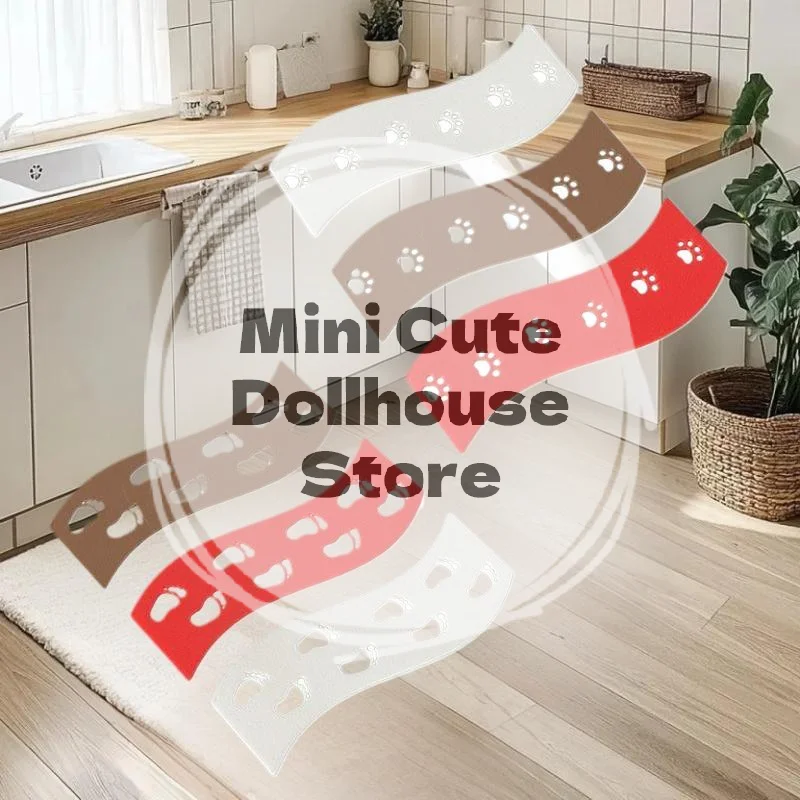 Puppenhaus-Weihnachtsdekoration: 5-teiliges Set Fußabdruck-Fußmatten für die Fee-Garteneinstellung