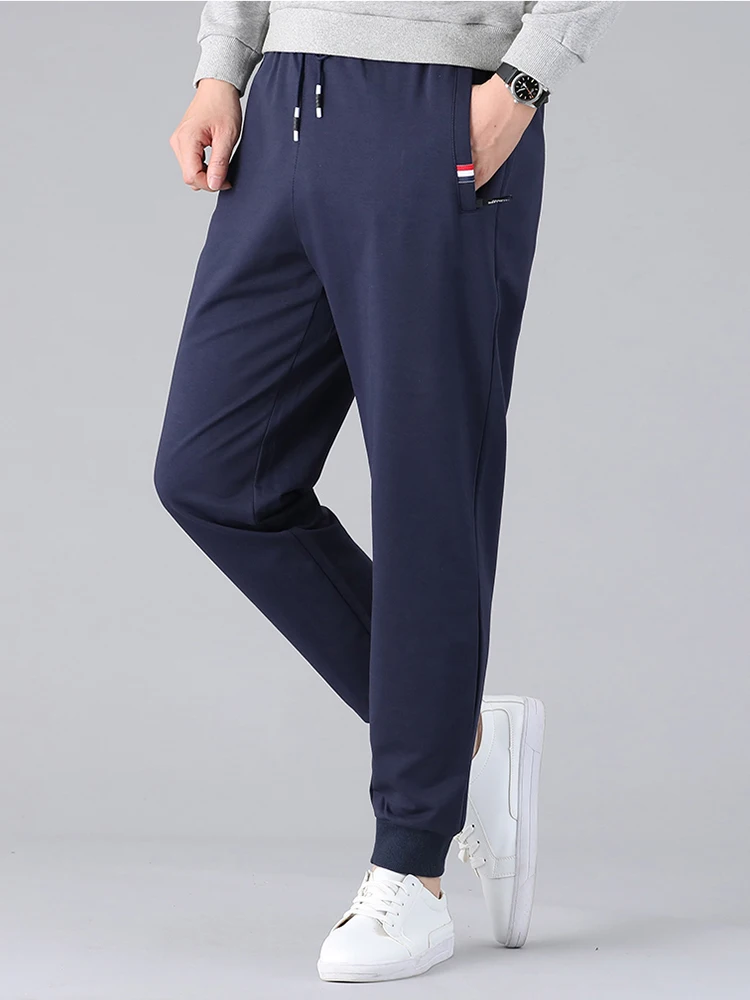 Spring Summer Men Sweatpants Cotton Joggers Plus Size 7XL 8XL Sportswear Loose Casual Track Pants With Zip Pockets