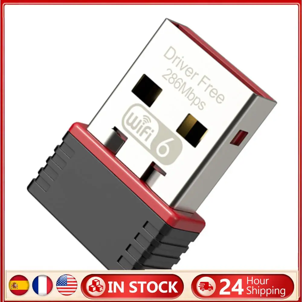 

USB Adapter Driver Free USB Network Adapter 286Mbps Wireless Network Card AX Protocol High Speed USB 2.4GHz for Desktop Computer