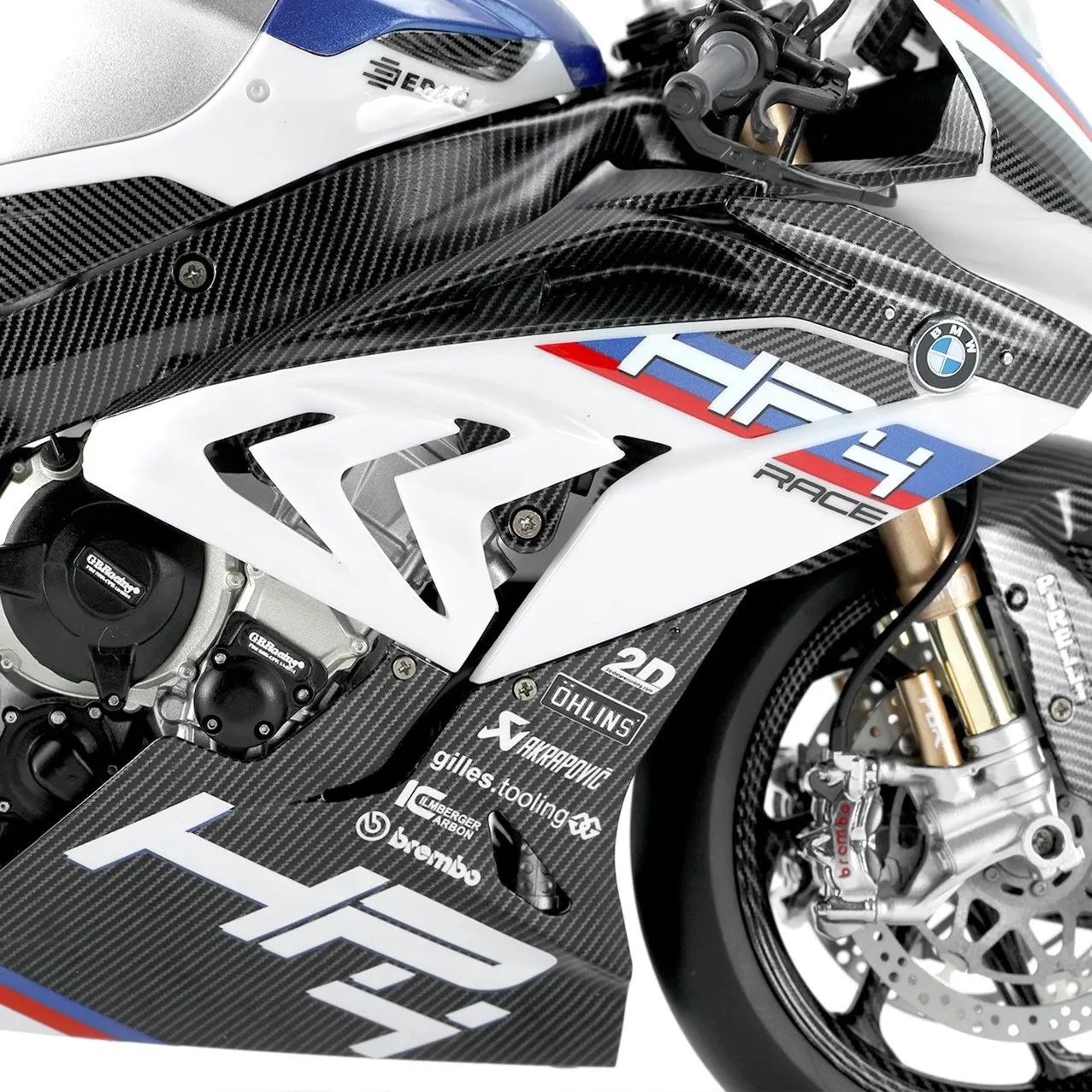 1/9 meng bmw hp4 corrida motocicleta figura de ação Mt-004s pré colorido montar figura modelo colecionável crianças presente aniversário