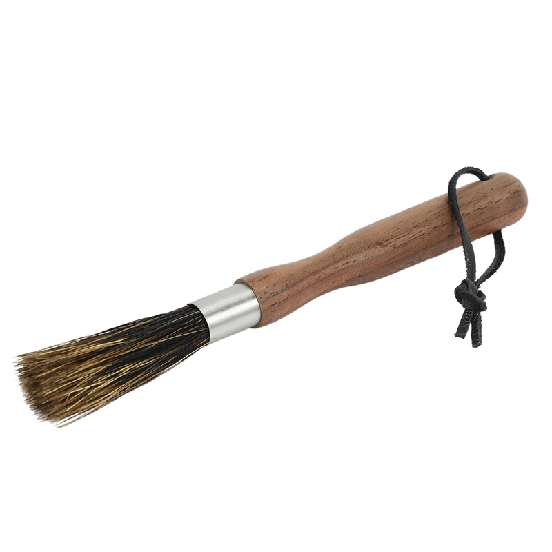 Moulin à café en poudre avec manche en bois, brosse pour machine à café, poils de over, époussetage, brosse à expresso pour Barista, 2 pièces