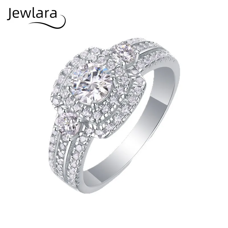 Jewlara Moissanite Light Luxury Rings, Temperament Does Not Fade Ins Style 925 Sterling Silver Ring S925 Silver Jewelry Gifts