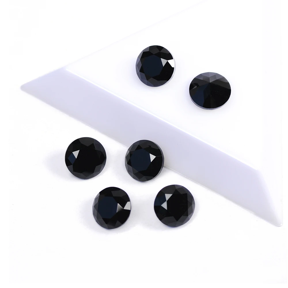 High Quality Black Brilliant Cut Shape 6/8/10mm Nails Rhinestone Pointback K9 Fancy Crystal Stone for 3D Nail Art Gems