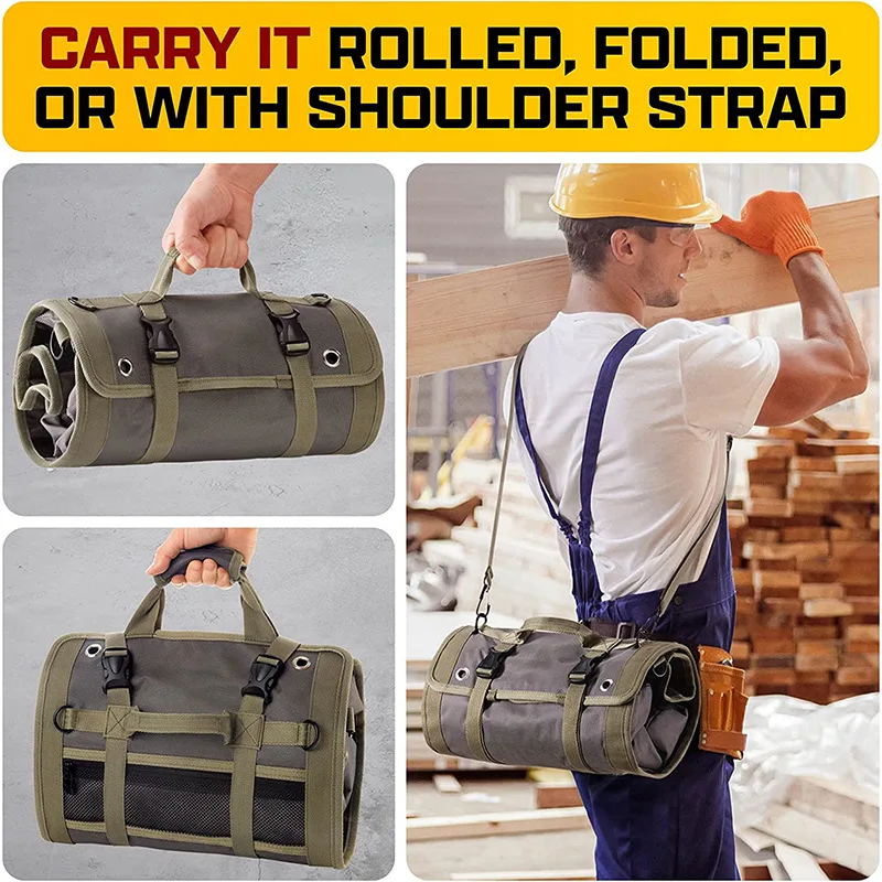 Multi-Purpose Tool Bag High Quality Professional Multi Pocket Hardware Tools Pouch Roll UP Portable Small Tools Organizer Bag