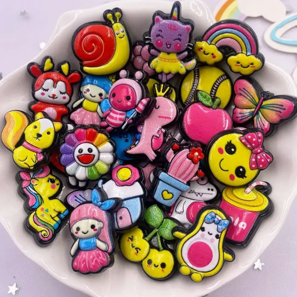 20PCS Kawaii Resin 3D Colorful Various Monkey Radish Candy Animals Plant Food Model Flat back Scrapbook Figurines DIY Home Decor