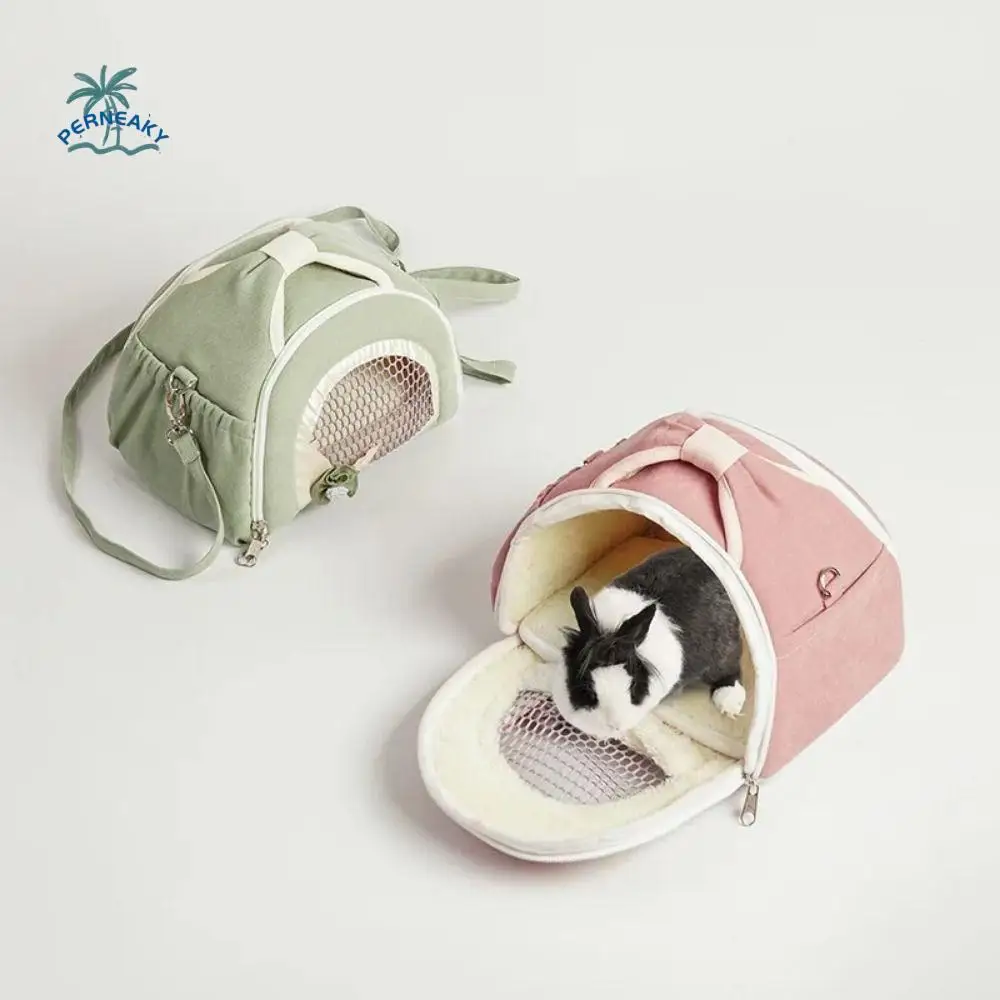 Breathable Hamster Take-out Bag Handle Comfortable Small Pet Carrier Super Soft Flannel Adjustable Shoulder Straps