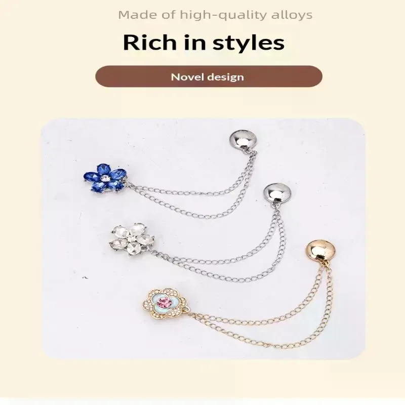 Heart Flowers Magnetic Adjustable Trouser Legs Clips For Pants Pin Retractable Fixed Leg Pants Loose Button For Jeans 1pcs