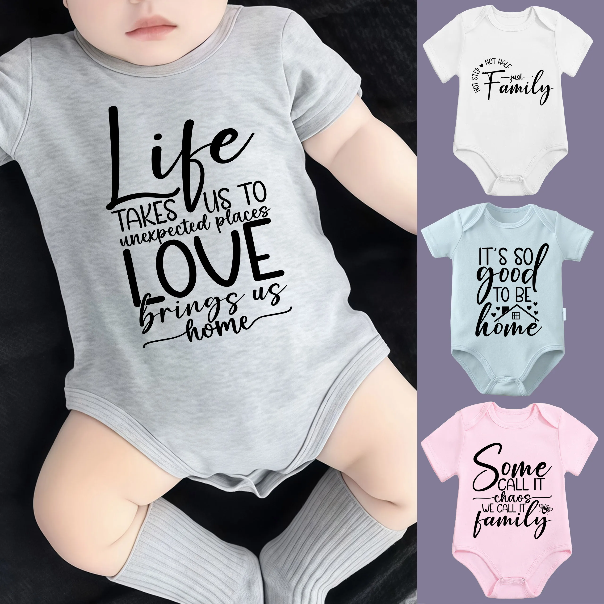 

Комбинезон из 100% хлопка с принтом «It's So Good To Be Home With U», удобная одежда для малышей, комбинезон для новорожденных от 0 до 12 месяцев