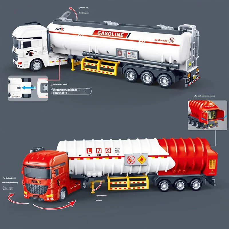 

1:50 Children's Cartoon Toys Inertial Oil Tank Transport Car Engineering Car Model Kindergarten Small Gift New Year Gift