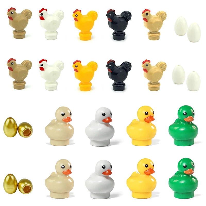 Animal MOC Building Blocks Livestock Poultry Bricks Accessories Kits Toys Chick Duck Egg Farm Parts Compatible With LEGO