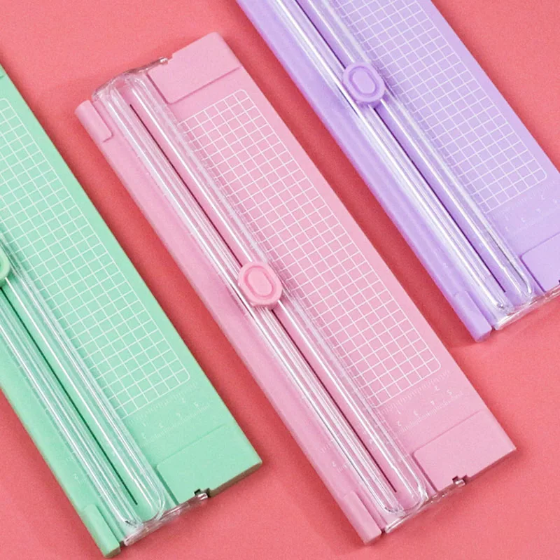 A4 Paper Trimmer with Security Safeguard & Side Ruler Portable Straight Edge Cutter for Scrapbooking Craft Paper, Photos, Label