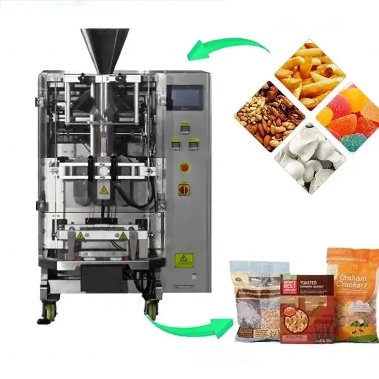 Automatic VFFS Packing Machine Cashew Nuts Coffee Beans Grains 1kg 2kg Capacity Foil Sachet Used Chemical Commodity Candy