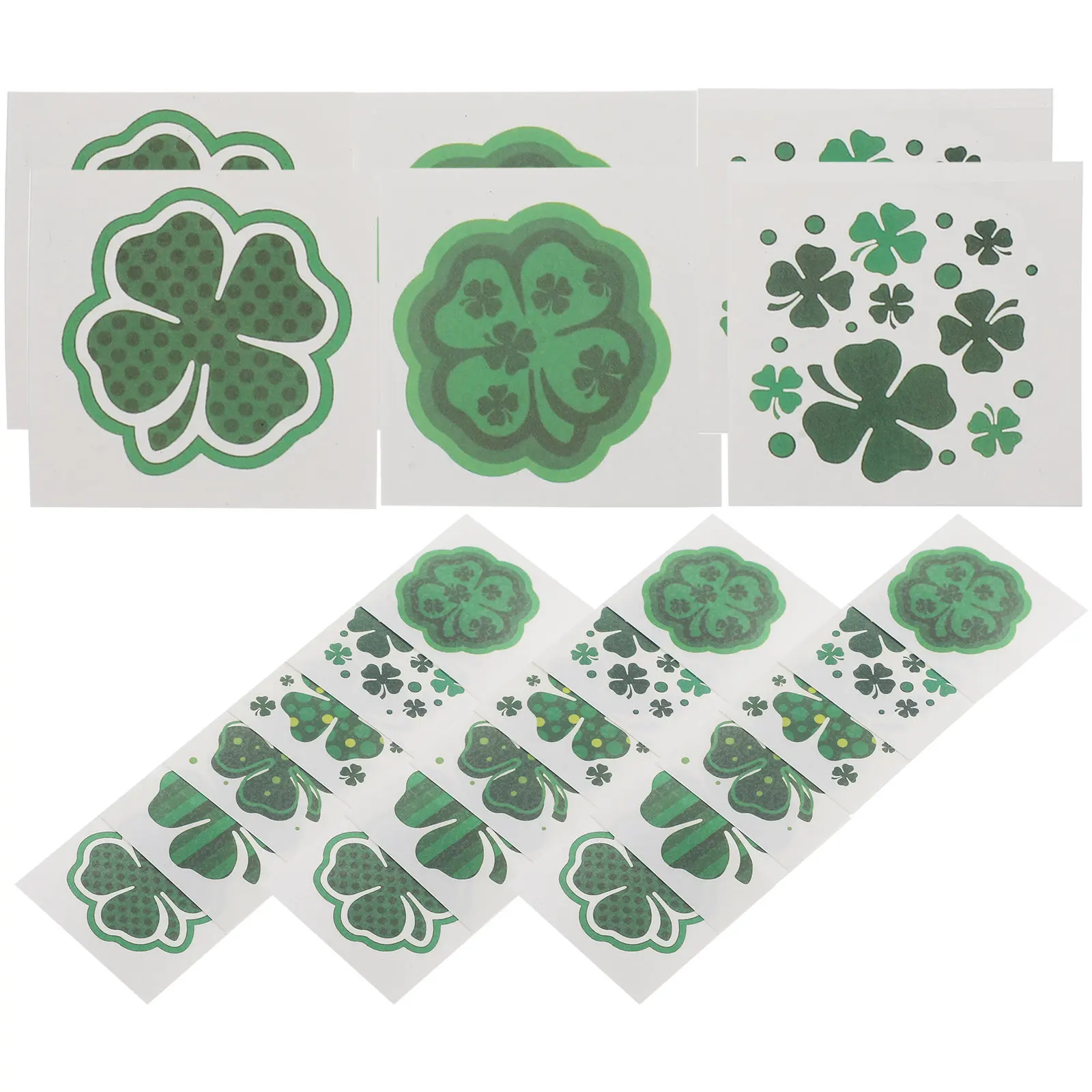 

144Pcs St Patricks Day Temporary Body Stickers Cloverleaf Art Design Waterproof Hand Leg Paste Gift Set
