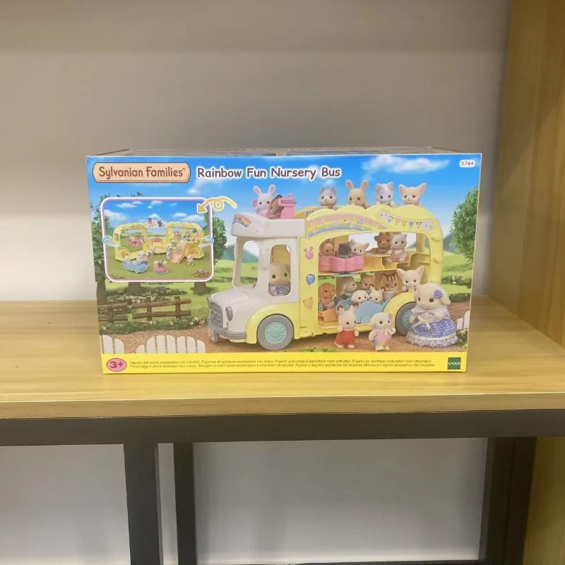 Sylvanian familles accessoires Calico bichiers fille enfants jouets Miniature voiture poupée arc-en-ciel amusant pépinière Bus jouets pour enfants cadeau