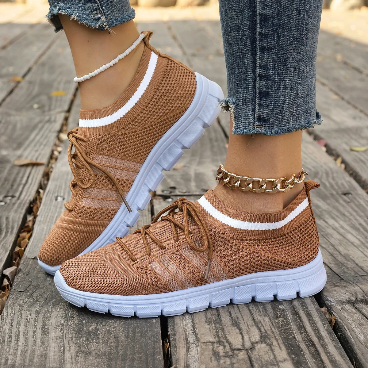 Zapatos Deportivos cómodos y transpirables para mujer, calzado informal a la moda, talla grande, novedad de verano, 2024