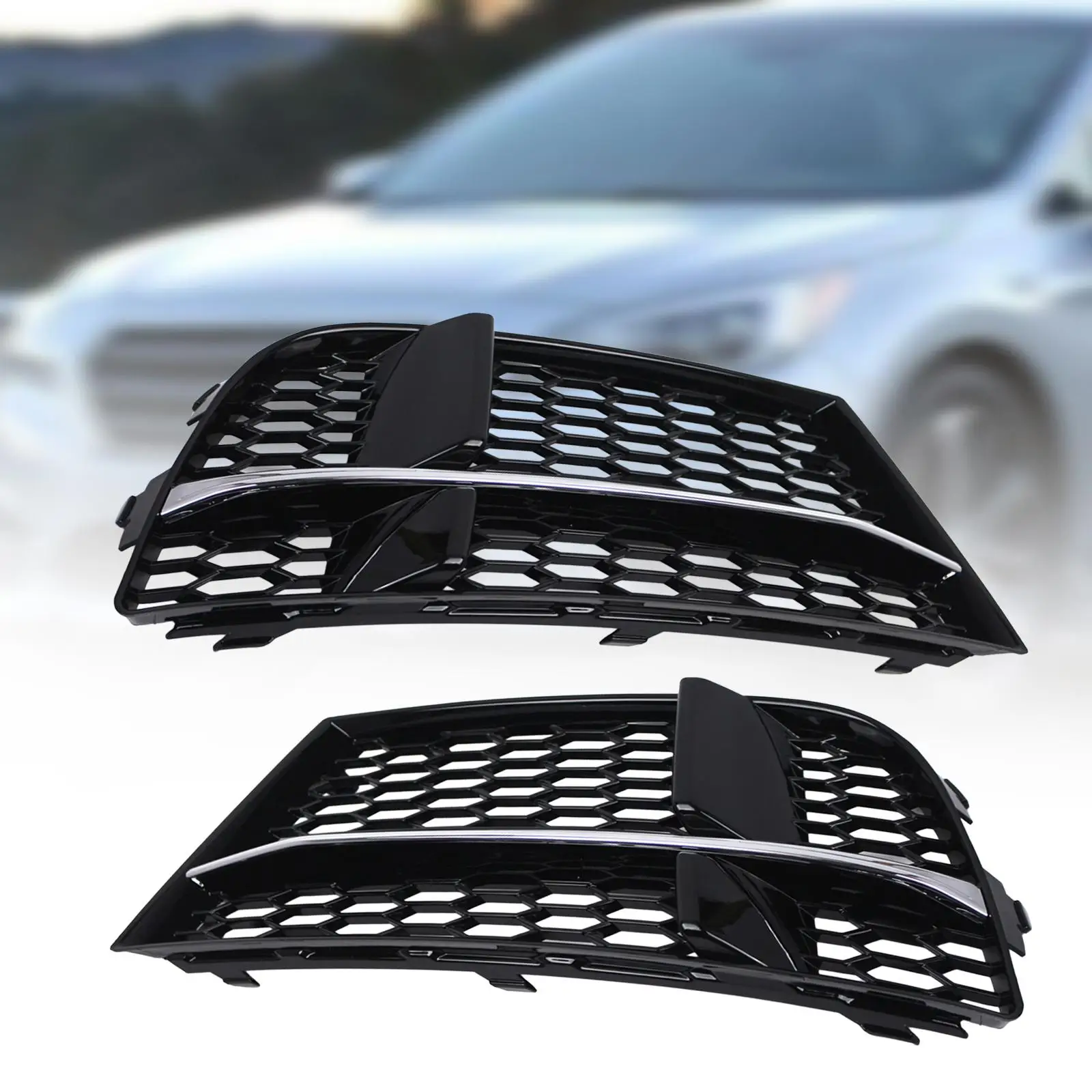 Car Front Bumper Fog Light Lamp Grille Sturdy Practical Exterior Decoration for Audi Sportback Convertible 2016.05 - 2020